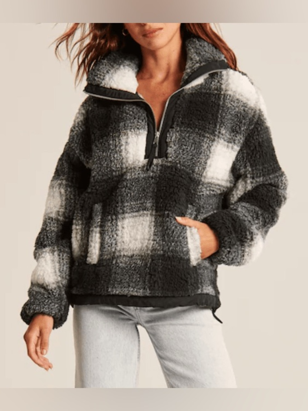 BNWT! Abercrombie Cinched Cocoon Sherpa
Half-Zip